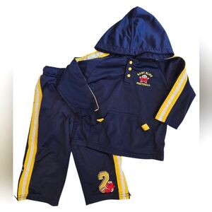 Vintage 1990s Y2k Sesame Street Elmo Navy Blue Hoodie and Pants Set